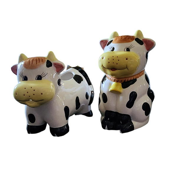 Houston Harvest Ceramic Cow Sugar Bowl and Creamer Item No 31978 - Picture 2 of 9
